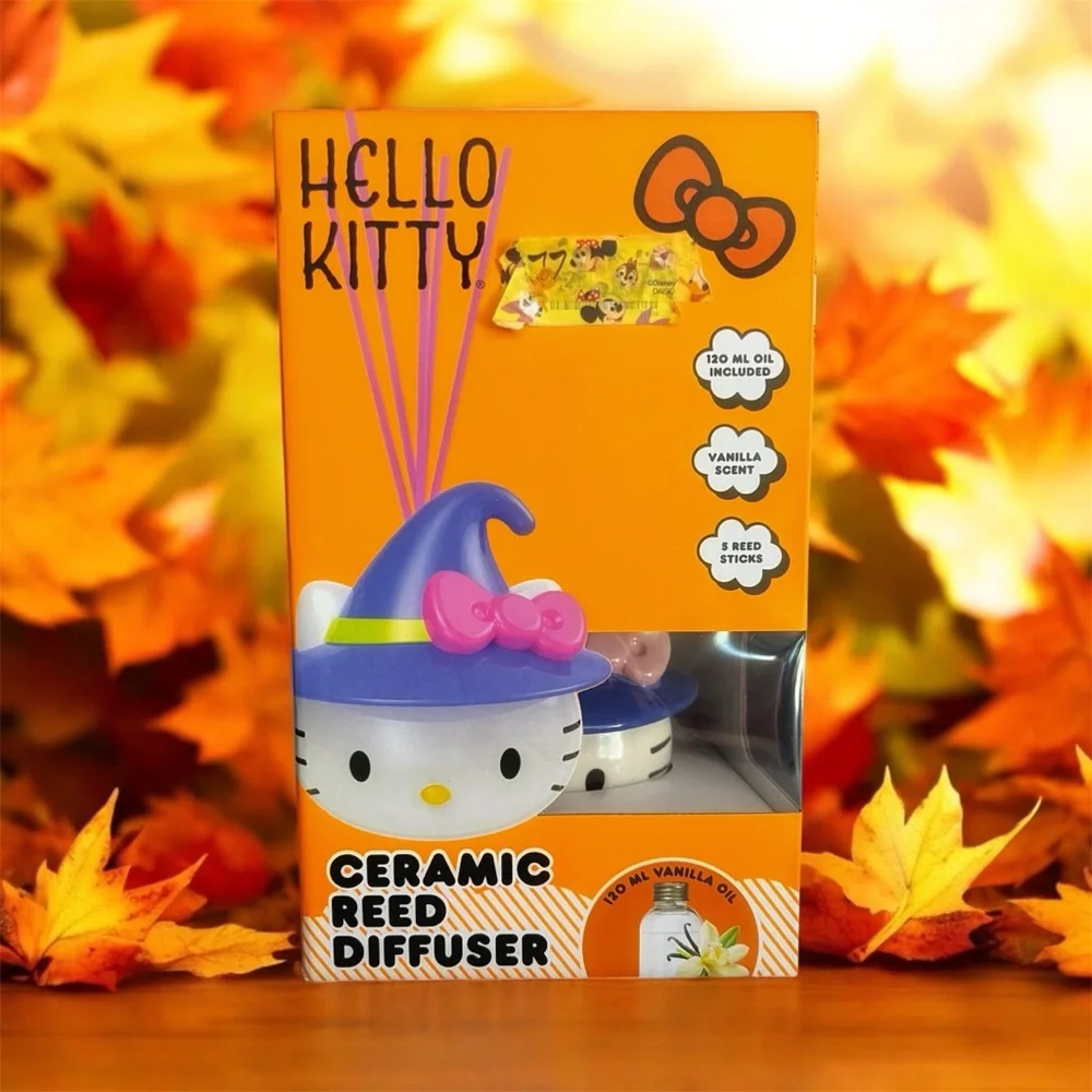Hello Kitty Halloween Ceramic Reed Diffuser Witch Vanilla Scent NWT
